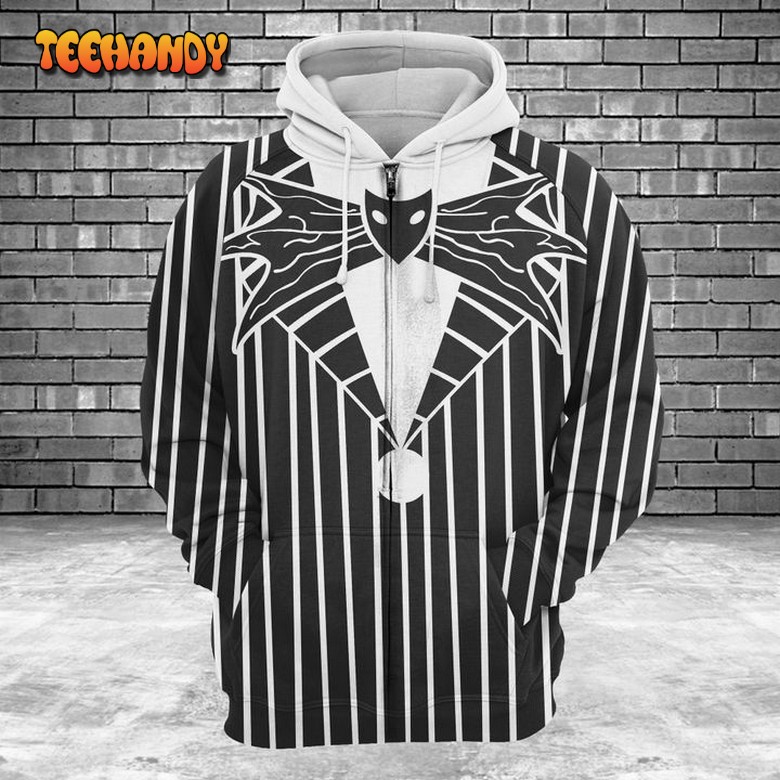 Jack Skellington Costume 3D Printed Hoodie Zipper Hoodie