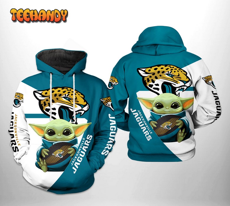 Jacksonville Jaguars NFL Baby Yoda Team 3D Printed Hoodie Zipper Hoodie