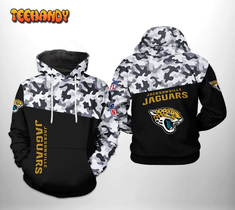 Jacksonville Jaguars NFL Camo Veteran Team 3D Printed Hoodie Zipper Hoodie