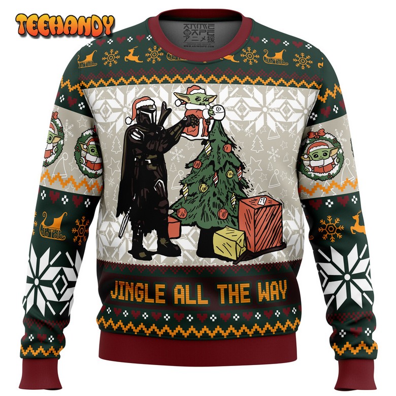 Jingle All The Way Mandalorian Star Wars Ugly Christmas Sweater