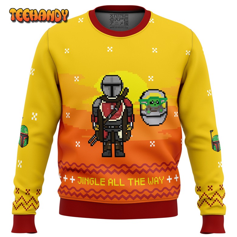 Jingle All The Way Mandalorian Ugly Christmas Sweater