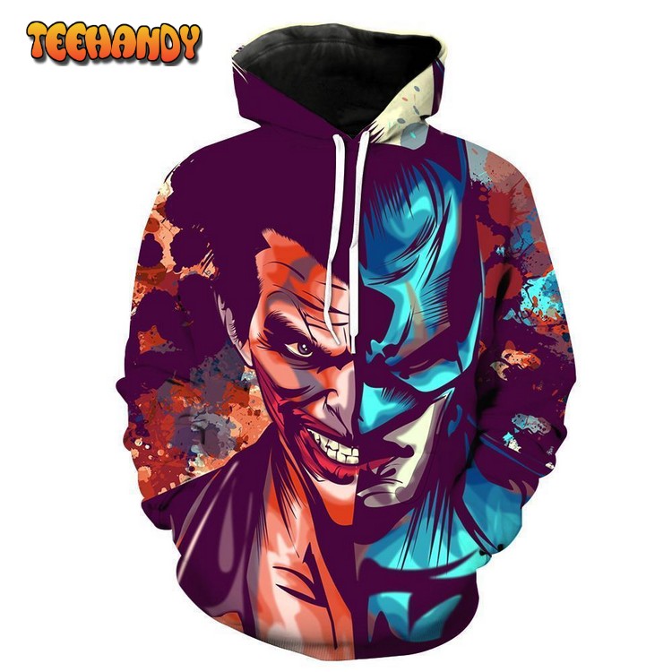 Joker Vs Batman 3D Printed Hoodie Zipper Hoodie