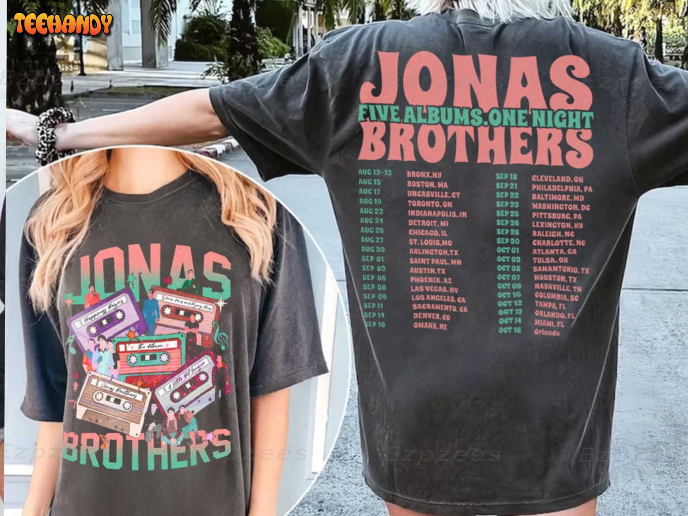 Jonas Brothers Waffle House Tour 2023 Double Sided Shirt