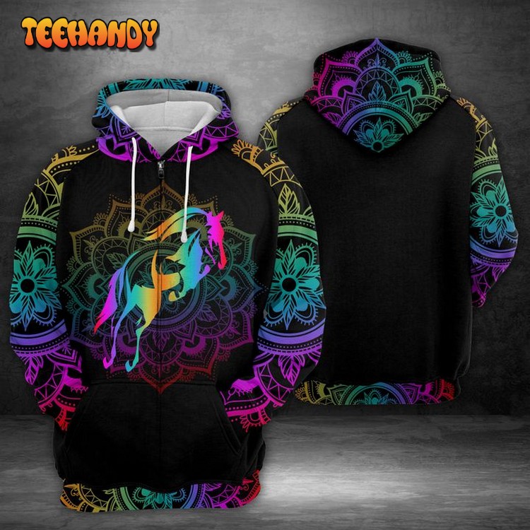 Jumping Horse 3D Printed Hoodie Zipper Hoodie