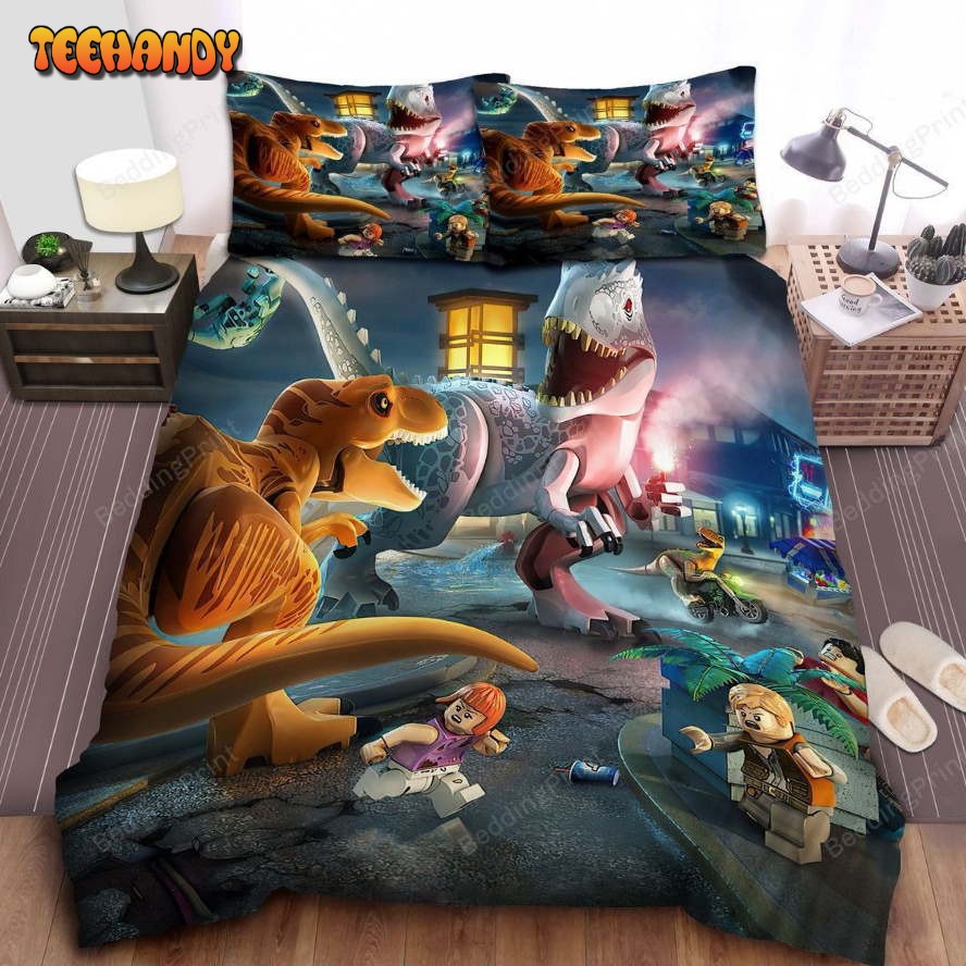 Jurassic Park &amp The Lego Crossover Bed Sheets Duvet Cover Bedding Sets