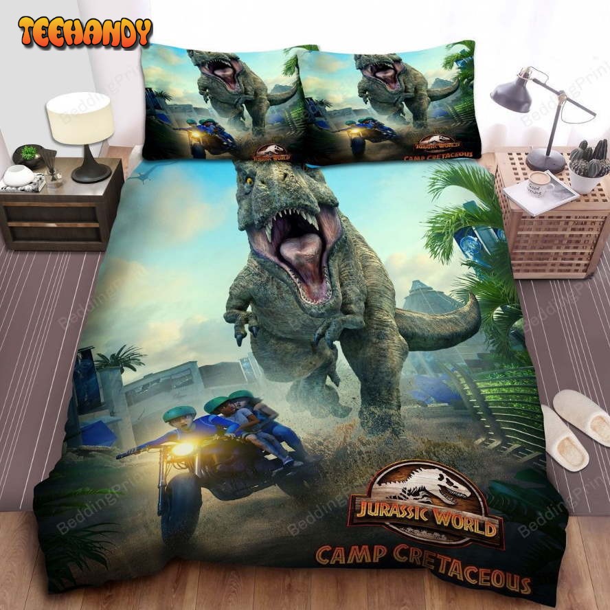 Jurassic Park Camp Cretaceous 3d Illustration Bed Sheets Duvet Cover Bedding Sets