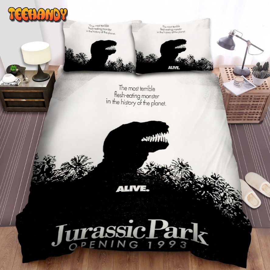 Jurassic Park Movie Black And White Photo Spread Comforter Bedding Sets