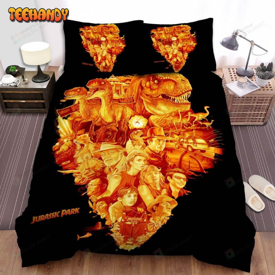 Jurassic Park Movie Digital Art Iii Spread Comforter Duvet Cover Bedding Sets