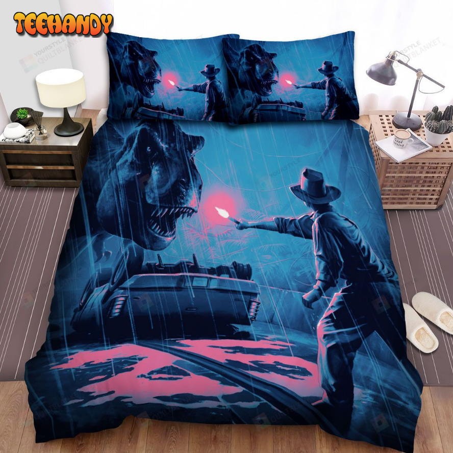 Jurassic Park Movie Flares Photo Spread Comforter Duvet Cover Bedding Sets