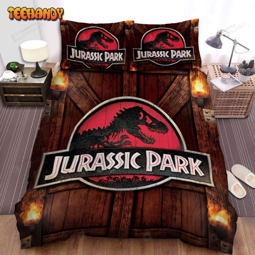 Jurassic Park Movie Logo Film Ii Image Spread Comforter Bedding Sets