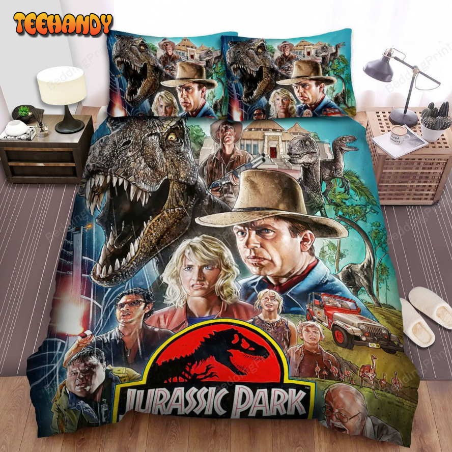 Jurassic Park Movie Poster Ix Bed Sheets Duvet Cover Bedding Sets