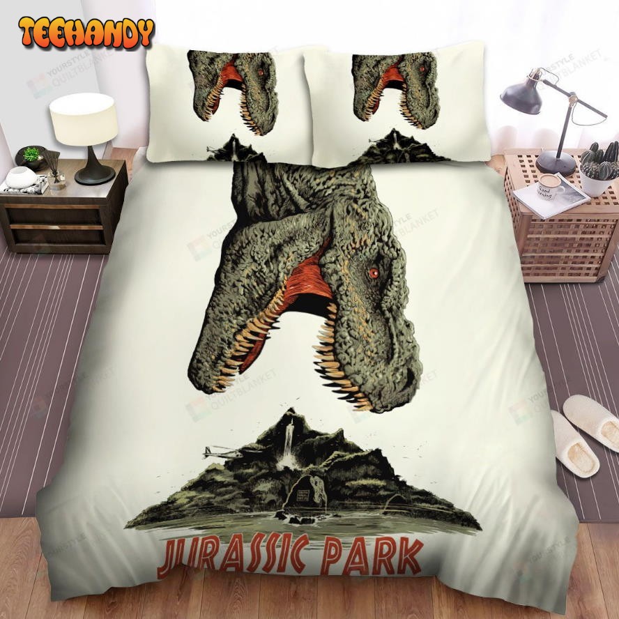 Jurassic Park Movie Poster V Spread Comforter Duvet Cover Bedding Sets