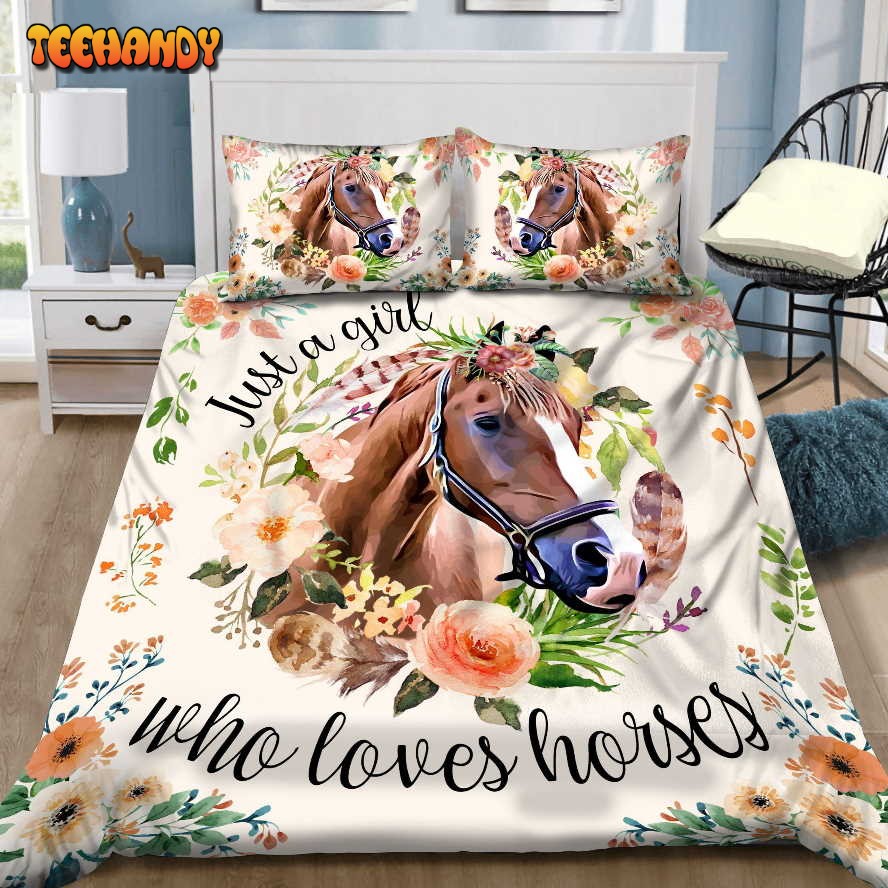 Just A Girl Who Loves Horses Bed Sheets Duvet Cover Bedding Sets