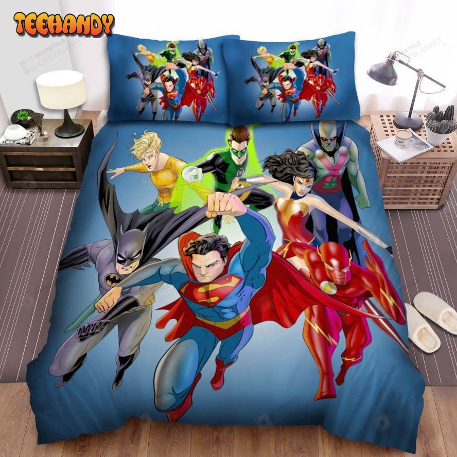 Justice League Dcu Characters Bed Sheets Spread Duvet Cover Bedding Sets