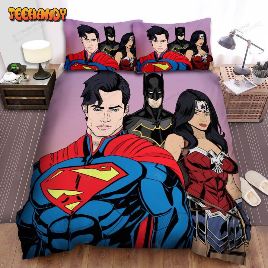 Justice League Main Characters Bed Sheets Spread Duvet Cover Bedding Sets