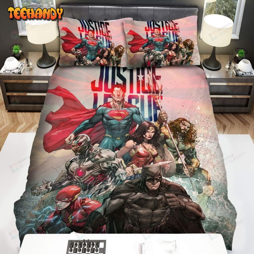 Justice League The Poster Bed Sheets Spread Duvet Cover Bedding Sets