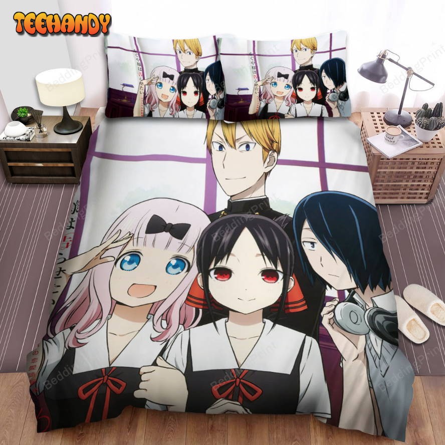 Kaguya-Sama Love Is War Characters 2 Bed Sheets Duvet Cover Bedding Sets