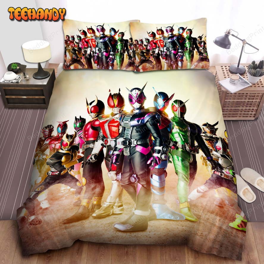 Kamen Rider Characters In Final Forms Bed Sheets Duvet Cover Bedding Sets