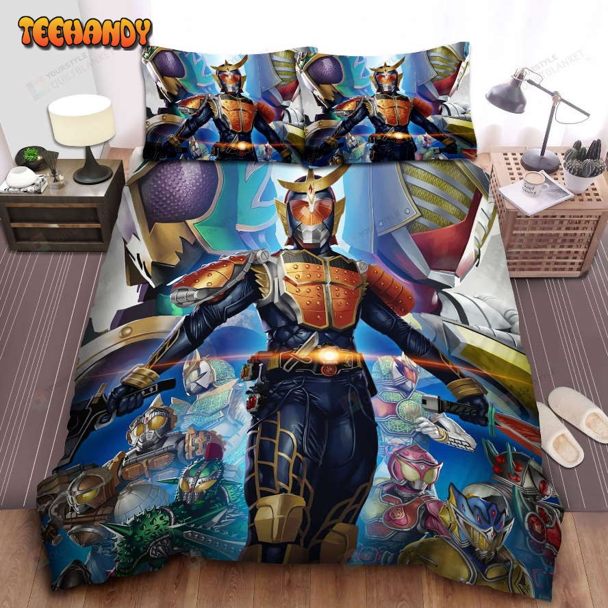 Kamen Rider Gaim Characters Digital Artwork Spread Comforter Bedding Sets