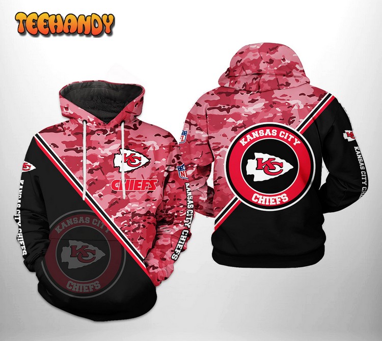 Kansas City Chiefs NFL Camo Team 3D Printed Hoodie Zipper Hoodie