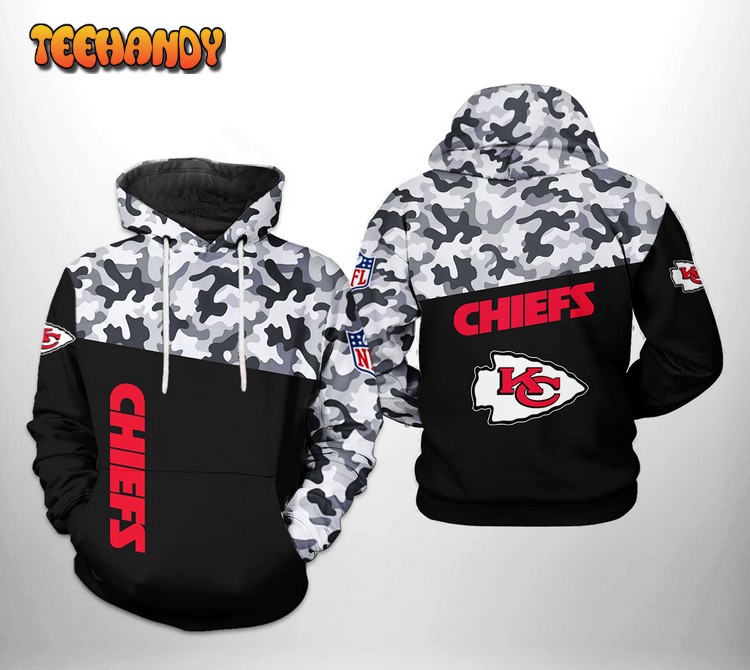 Kansas City Chiefs NFL Camo Veteran Team 3D Printed Hoodie