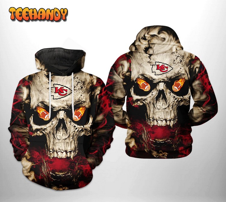 Kansas City Chiefs NFL Skull Team 3D Printed Hoodie Zipper Hoodie