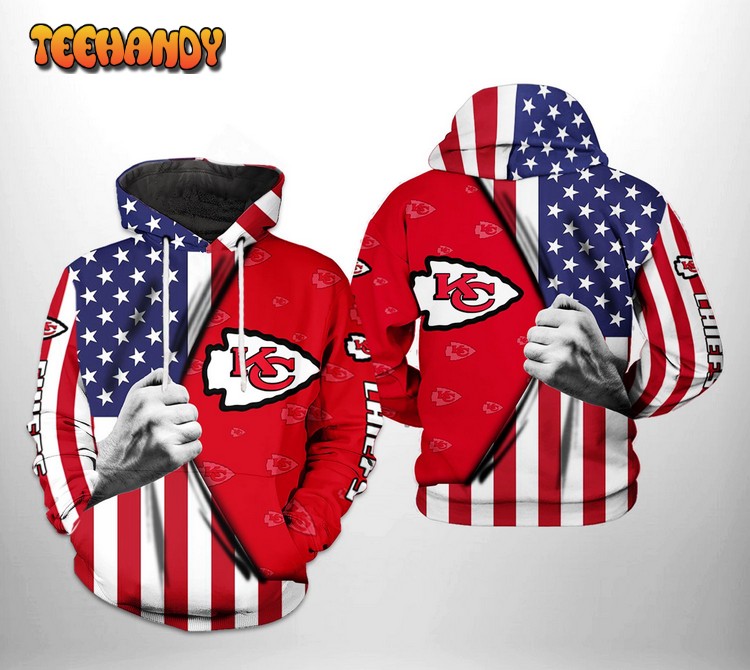 Kansas City Chiefs NFL US Flag Team 3D Printed Hoodie