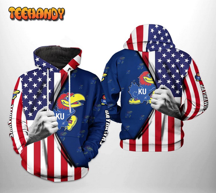 Kansas Jayhawks NCAA US Flag 3D Printed Hoodie