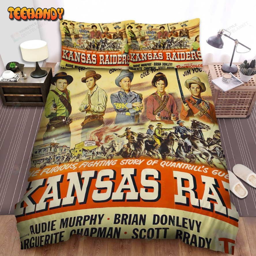 Kansas Raiders Movie Poster Spread Comforter Duvet Cover Bedding Sets Ver 2