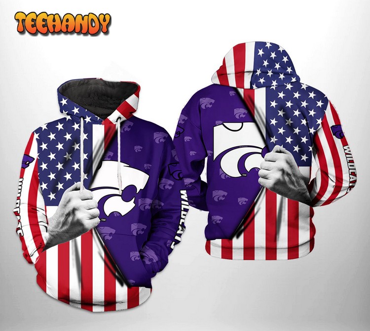 Kansas State Wildcats NCAA US Flag 3D Printed HoodieZipper Hoodie