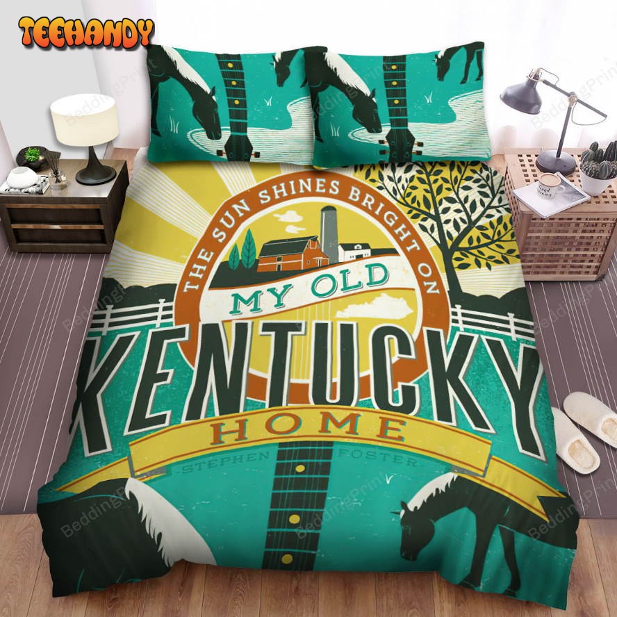 Kentucky Home Vintage Poster Bed Sheets Duvet Cover Bedding Sets