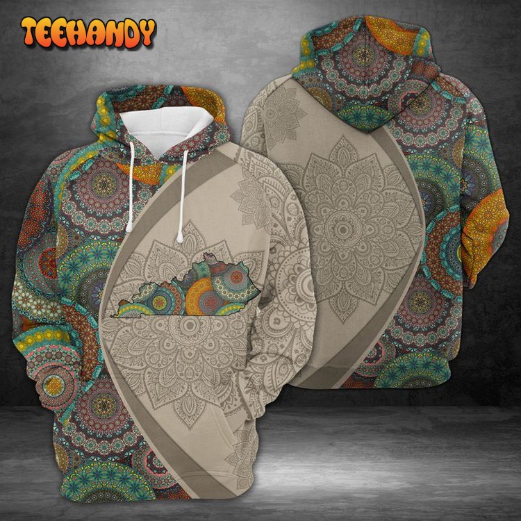 Kentucky Mandala 3D Printed Hoodie Zipper Hoodie