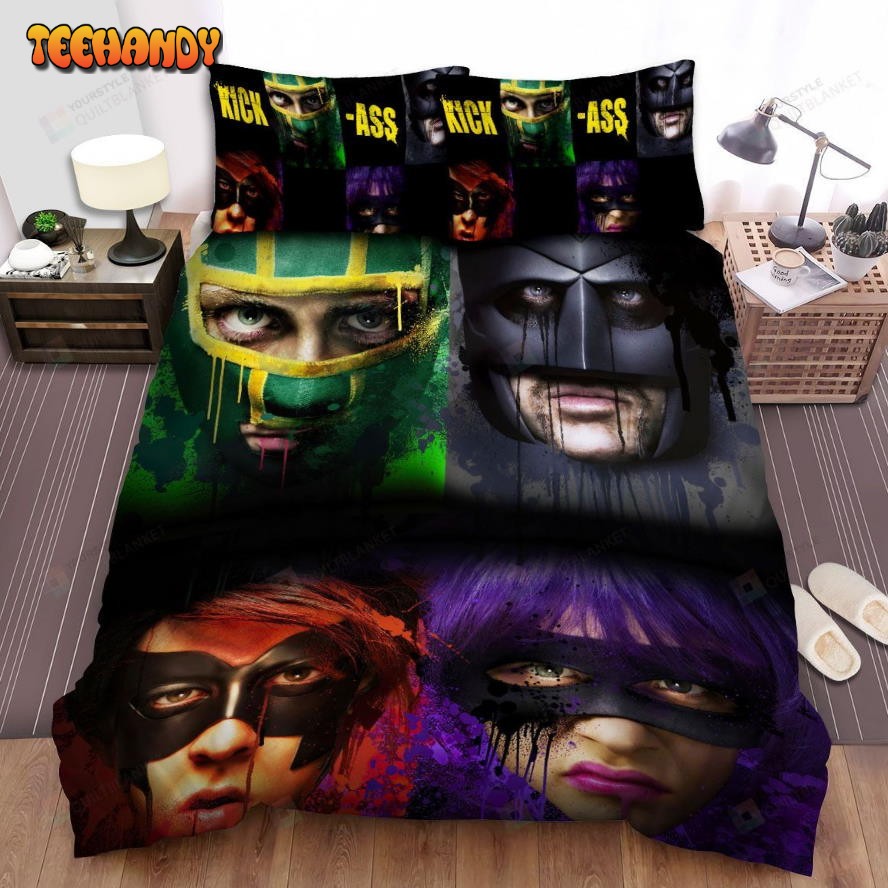 Kick-Ass Characters Dripping Artwork Bed Sheets Spread Duvet Cover Bedding Set