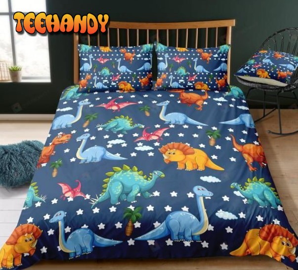 Kids Cartoon Dinosaurs Cotton Spread Comforter Duvet Cover Bedding Sets