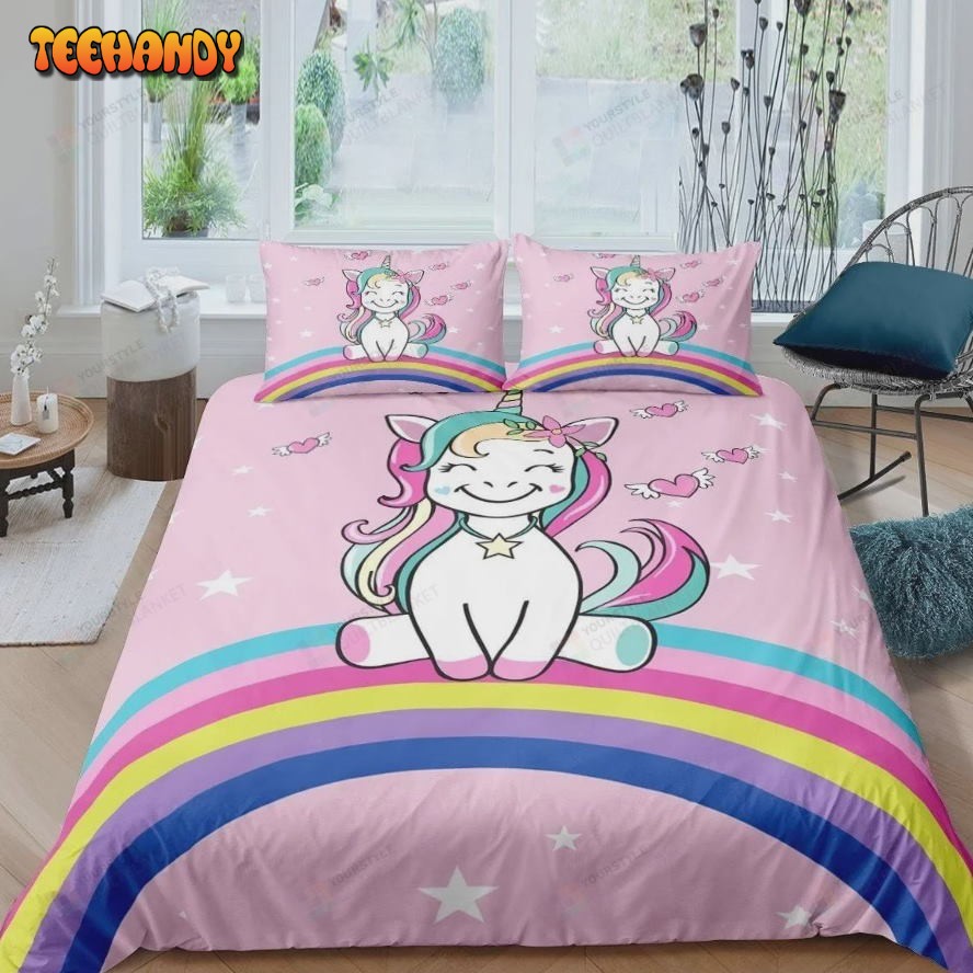 Kids Unicorn Cartoon Cotton Bedding Sets Perfect Gifts For Unicorn Lover