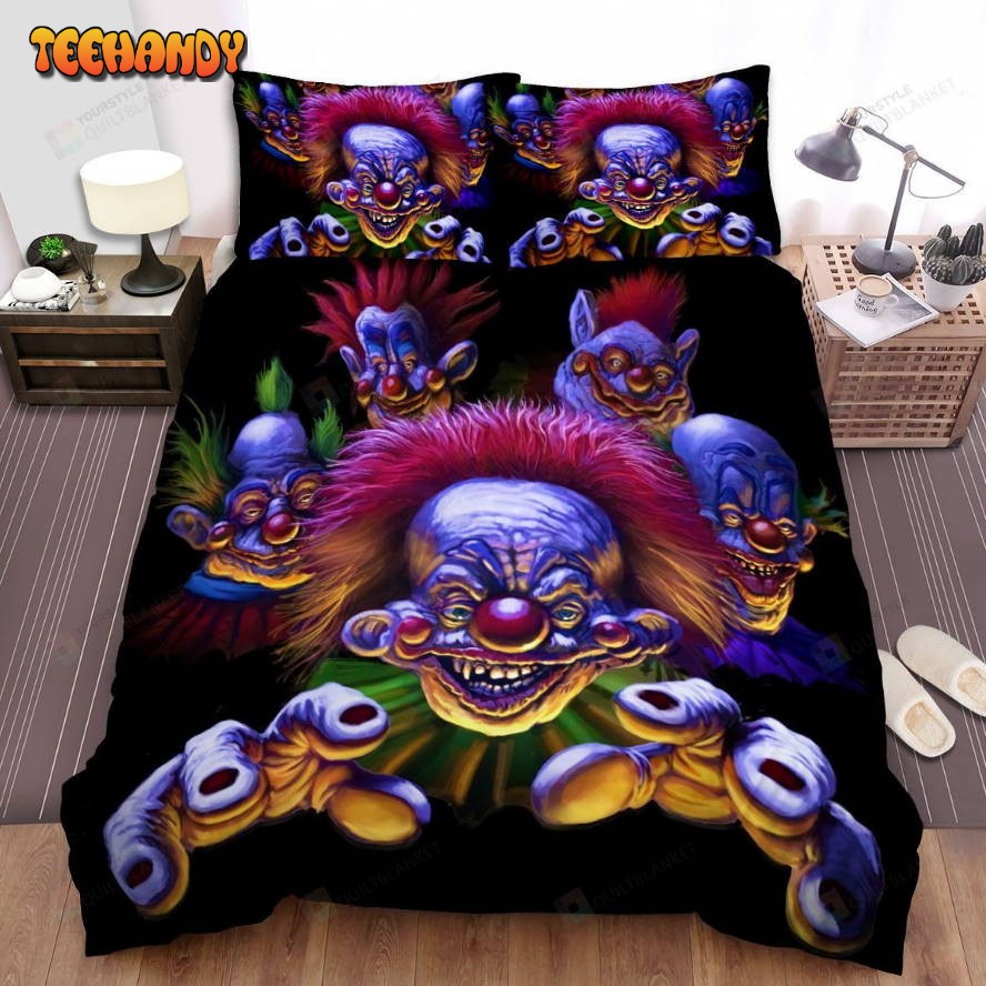 Killer Klowns From Outer Space Movie Dark Photo Spread Comforter Bedding Sets