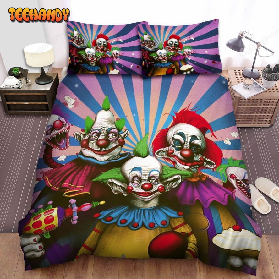 Killer Klowns From Outer Space Movie Purple Background Bedding Sets