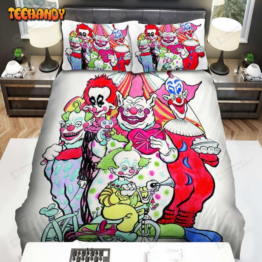 Killer Klowns From Outer Space Movie White Background Comforter Bedding Sets