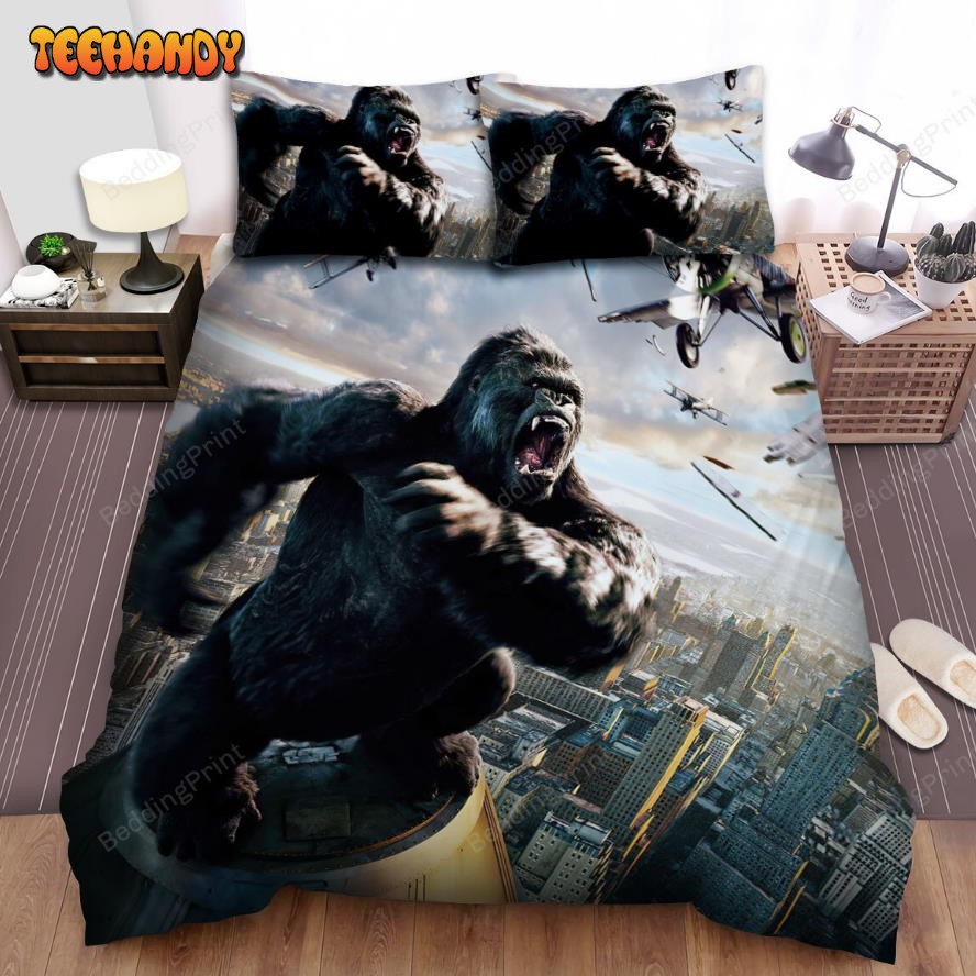 King Kong (2005) Fight With The Airplane Bed Sheets Duvet Cover Bedding Sets