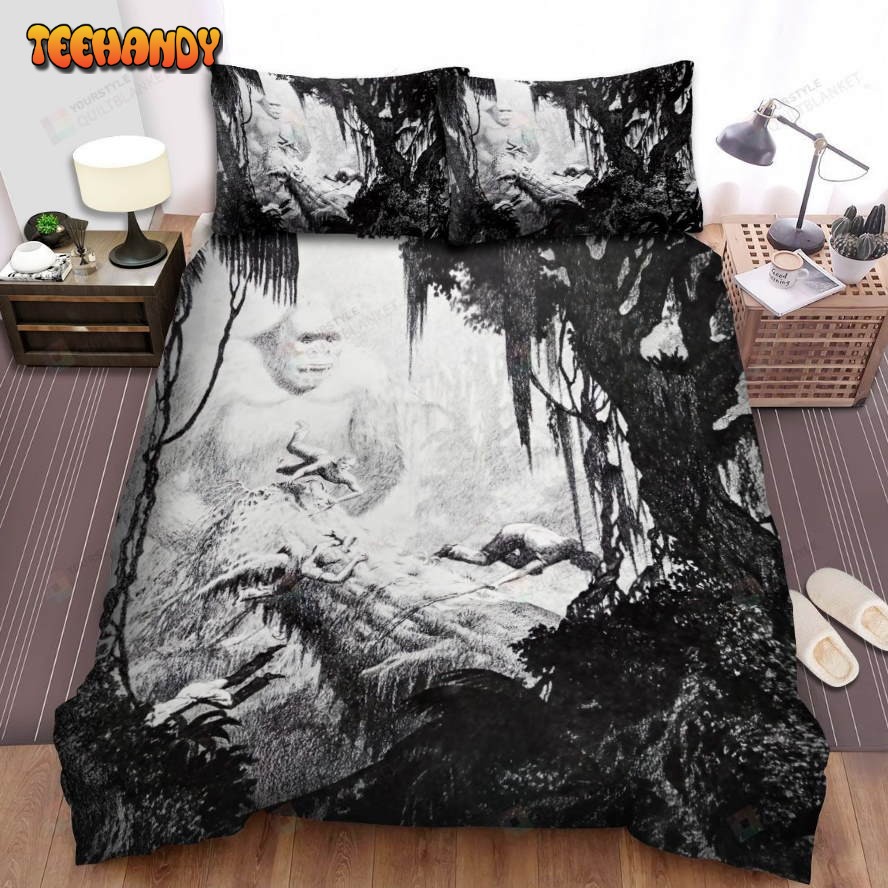 King Kong Movie Pencil Painting Photo Spread Comforter Bedding Sets