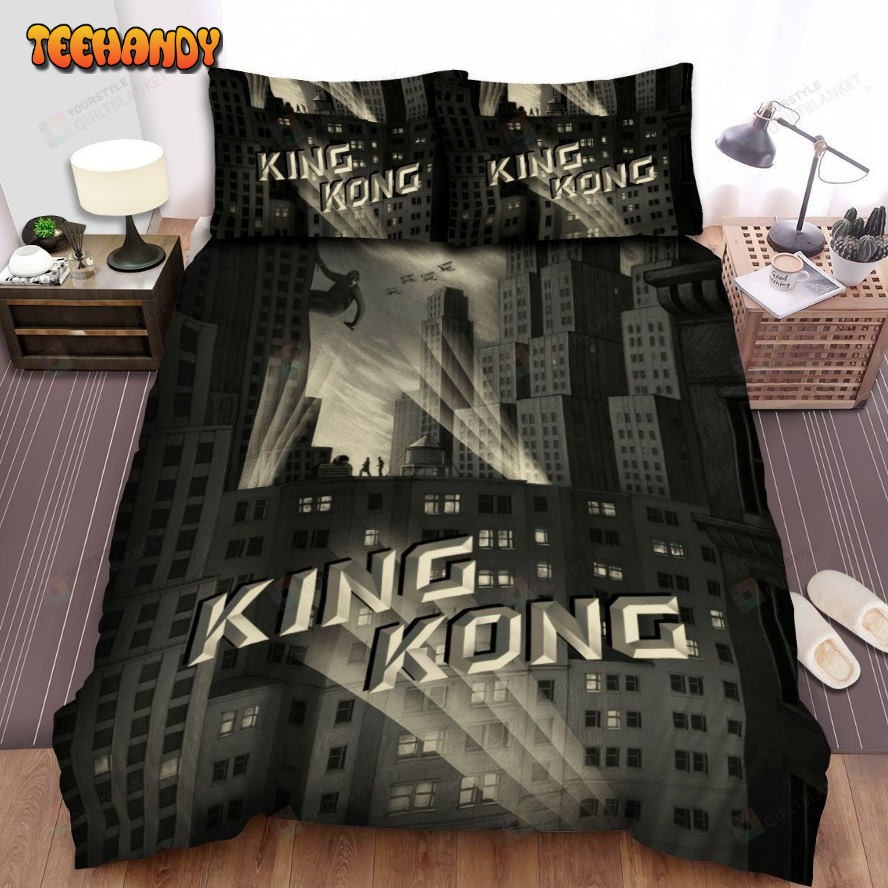 King Kong Movie Poster Vi Photo Spread Comforter Duvet Cover Bedding Sets