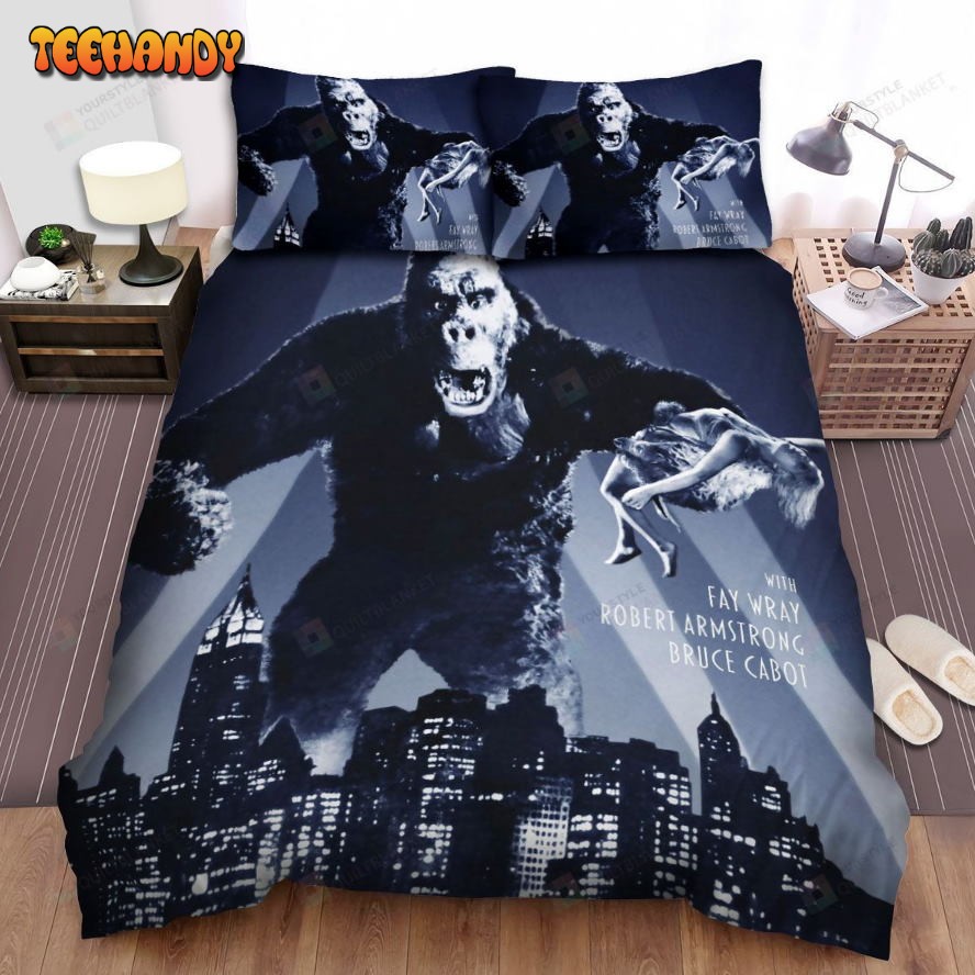 King Kong Movie Poster Vii Photo Spread Comforter Duvet Cover Bedding Sets