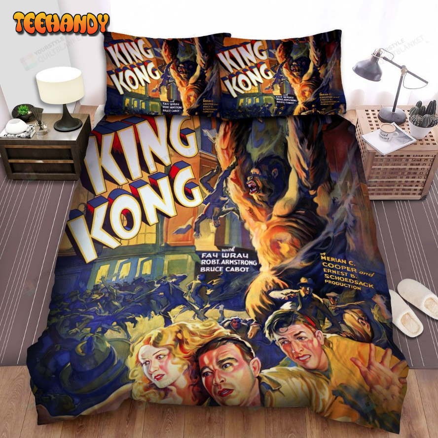 King Kong Movie Poster Xxi Photo Spread Comforter Duvet Cover Bedding Sets