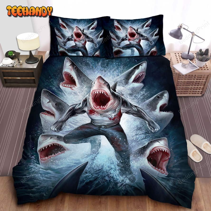 King Shark Bed Sheets Duvet Cover Bedding Sets