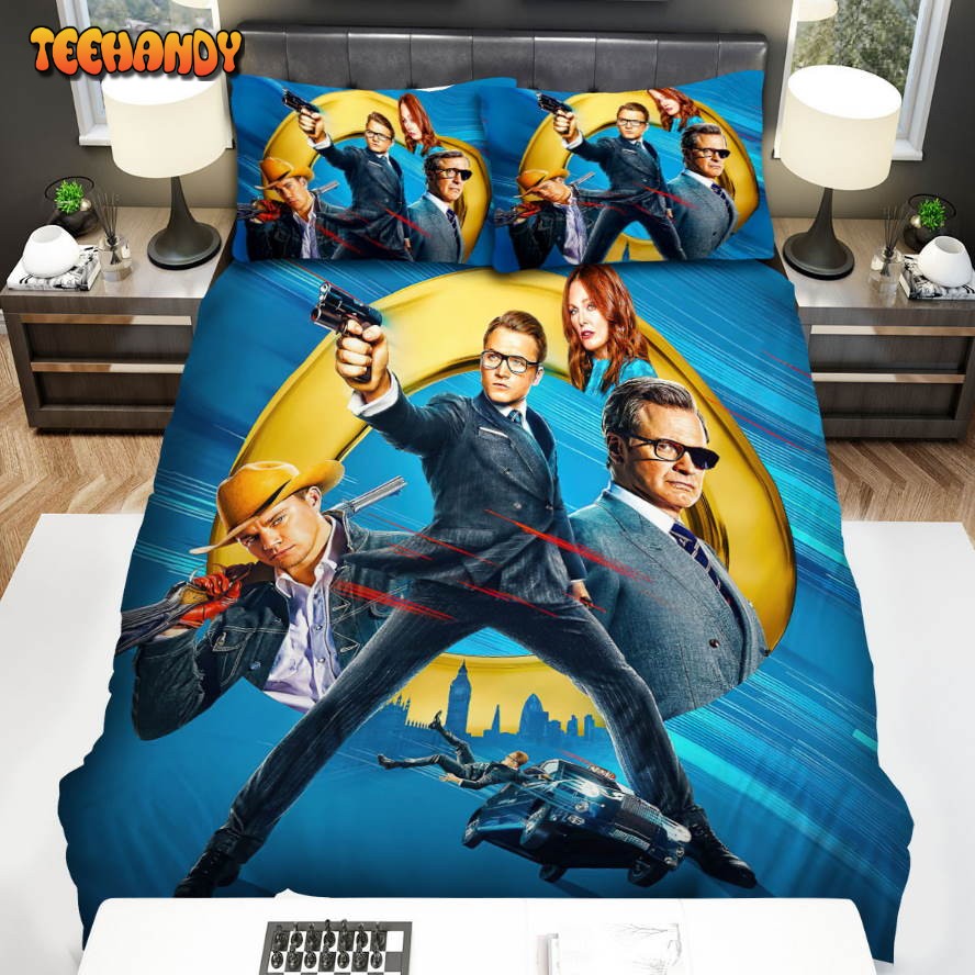 Kingsman The Golden Circle Movie Blue Background Poster Comforter Bedding Sets