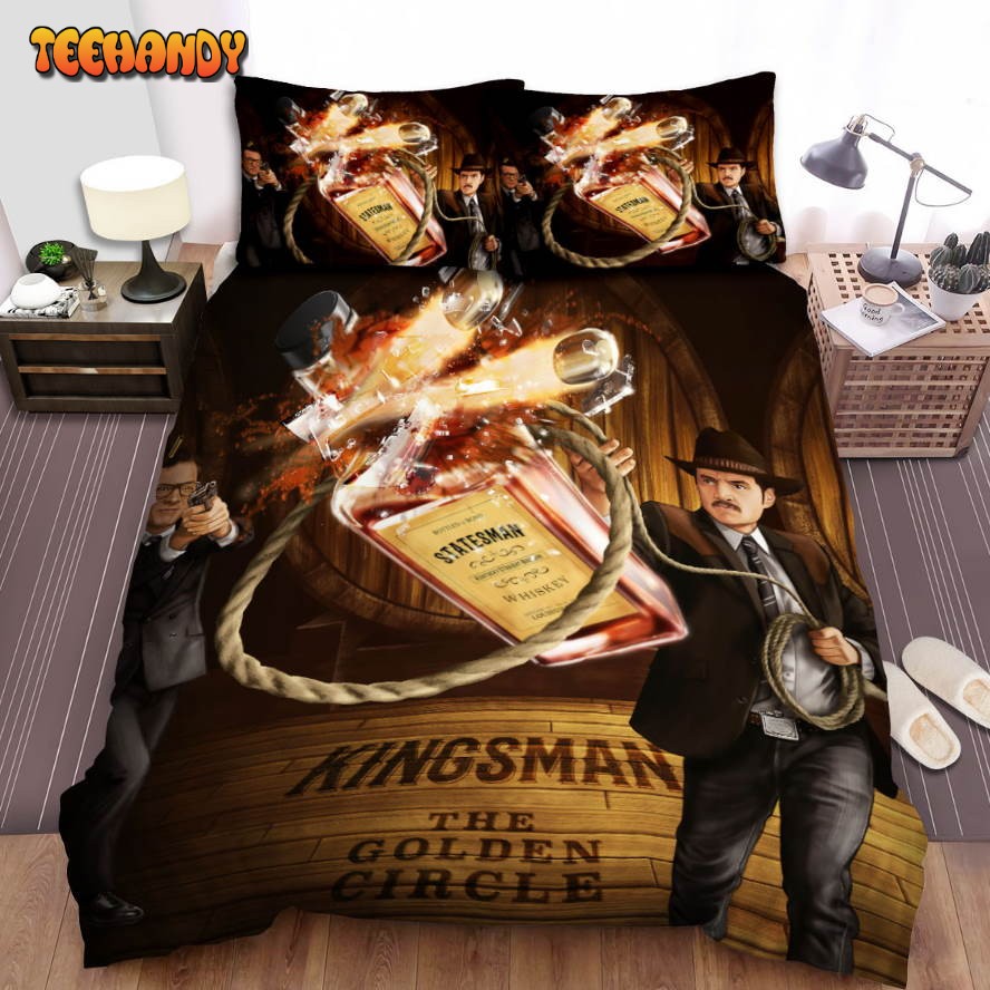 Kingsman The Golden Circle Movie Broken Whiskey Bottle Poster Bedding Sets