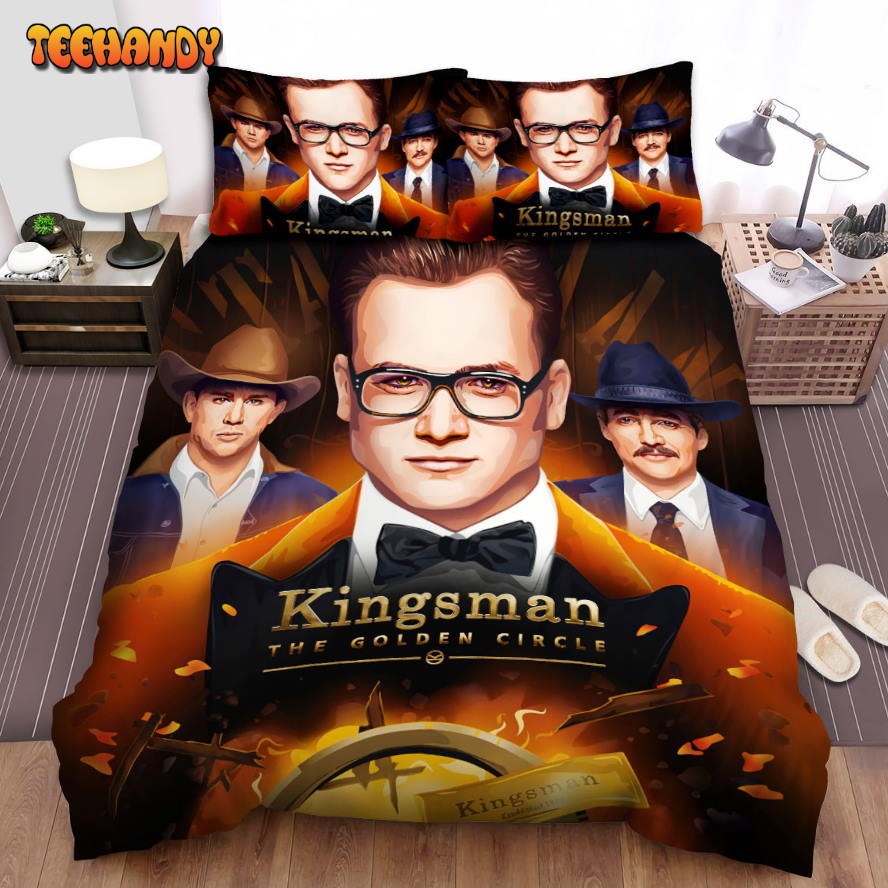 Kingsman The Golden Circle Movie Drawing Poster Spread Comforter Bedding Sets