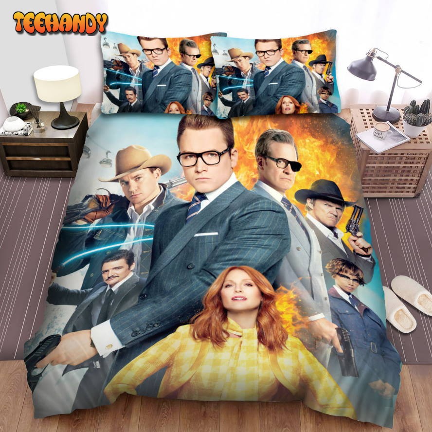 Kingsman The Golden Circle Movie Fire Behind Poster Comforter Bedding Sets