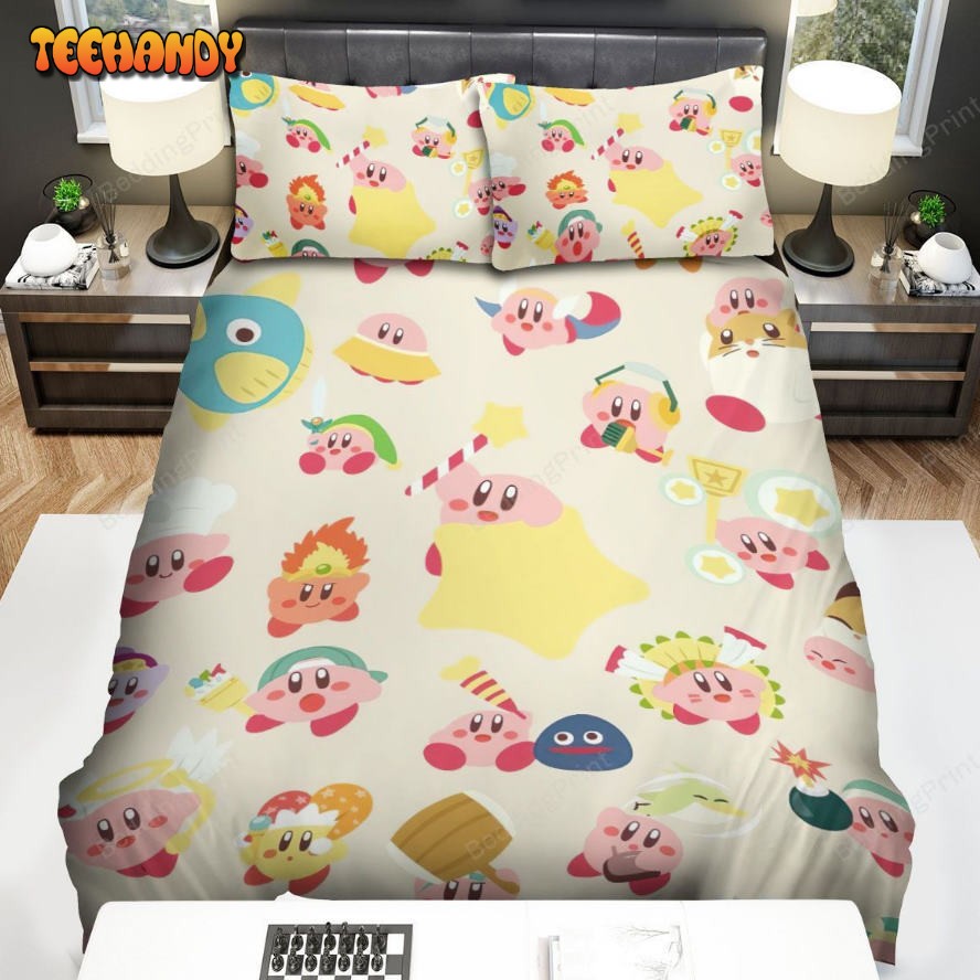 Kirby Different Sides Of Kirby Pattern Bed Sheets Duvet Cover Bedding Sets