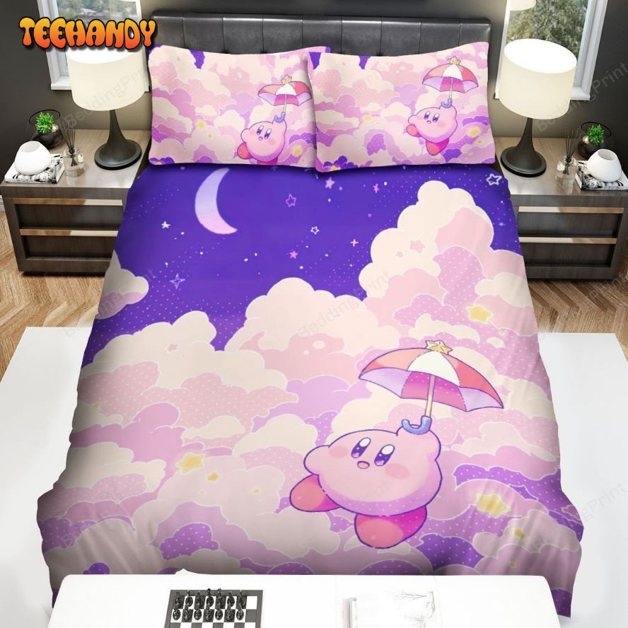 Kirby Flying On The Clouds Bed Sheets Duvet Cover Bedding Sets